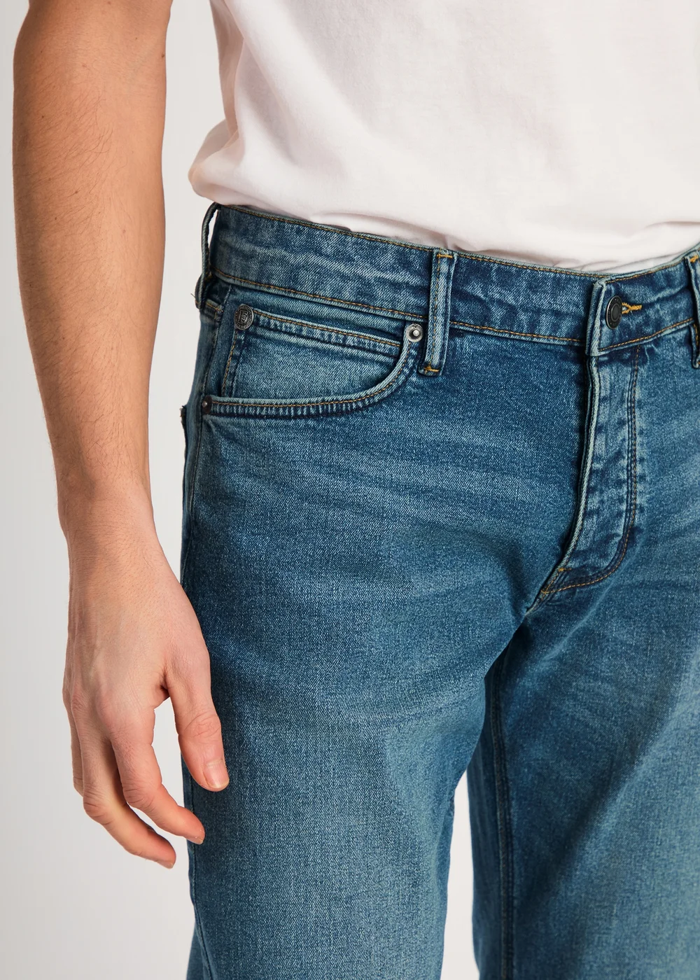 French Connection Blue Cotton Slim Fit Stretch Jeans - 30/L32 Image 3