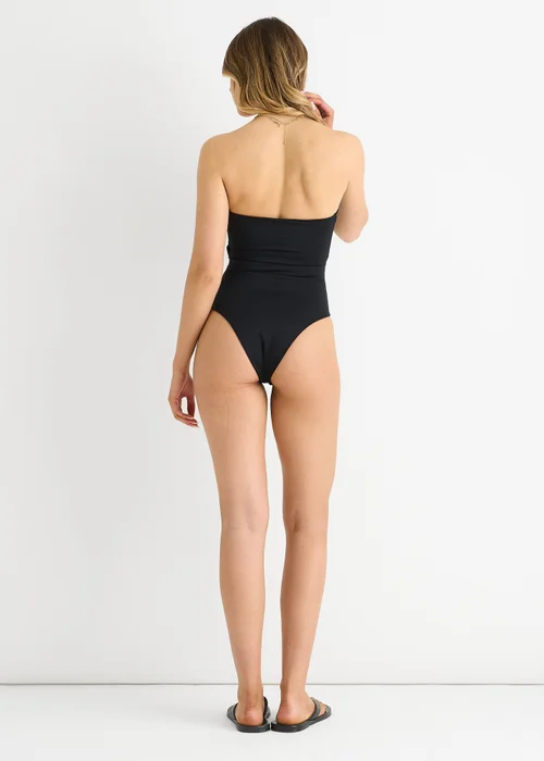 Gini London Black Front Tie Bandeau Swimsuit - 16 Image 2