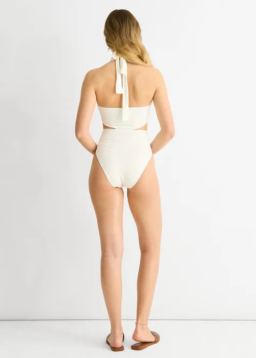 Gini London White Twisted Cut Out Halter Swimsuit - 8 Image 2