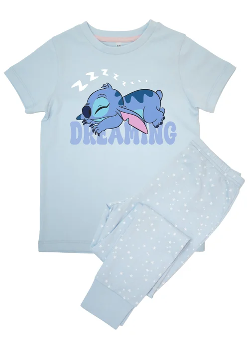 Disney Stitch Dreaming Kids Blue Stars Pyjamas (3-8 Years) - Age 3-4 Years Image 1