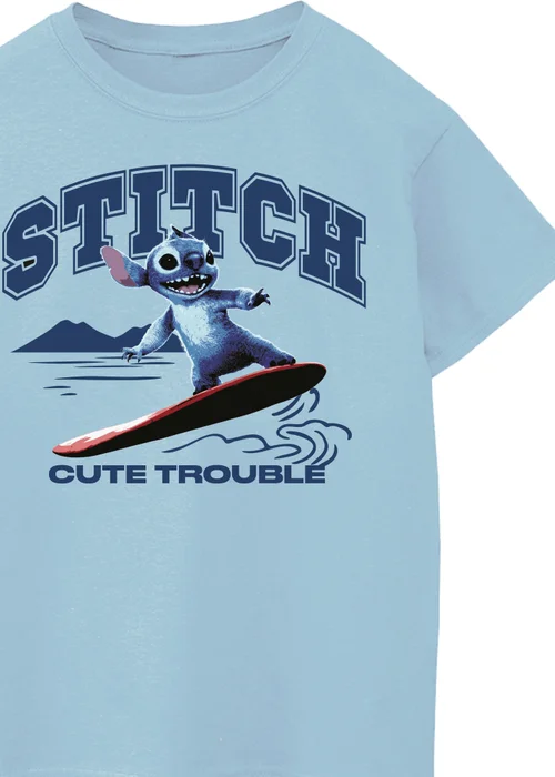 Disney Stitch Cute Trouble Kids Blue T Shirt (3-13 Years) - Age 3-4 Years Image 2
