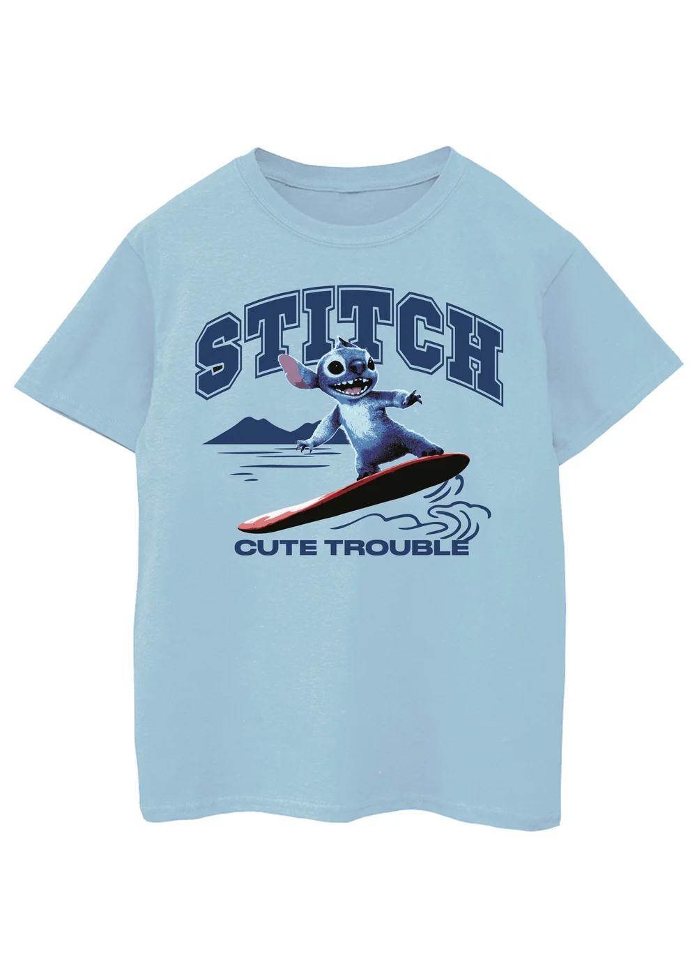 Disney Stitch Cute Trouble Kids Blue T Shirt (3-13 Years) - Age 3-4 Years Image 1