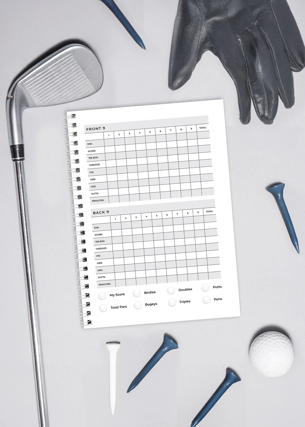 Personalised Memento Company Blue A5 Golf Log Book - One Size Image 3