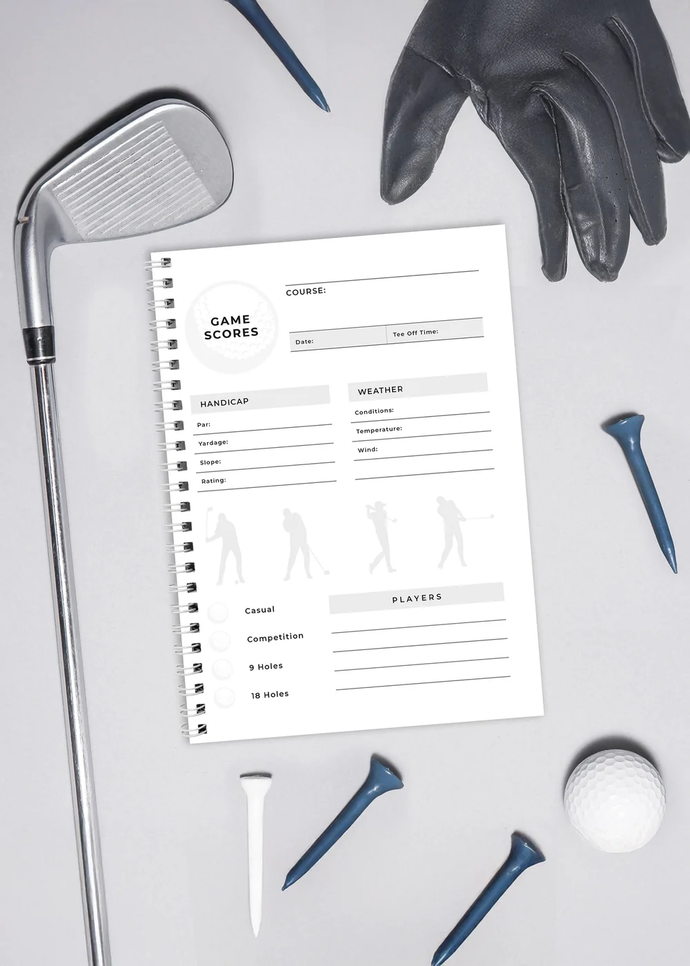 Personalised Memento Company Blue A5 Golf Log Book - One Size Image 2