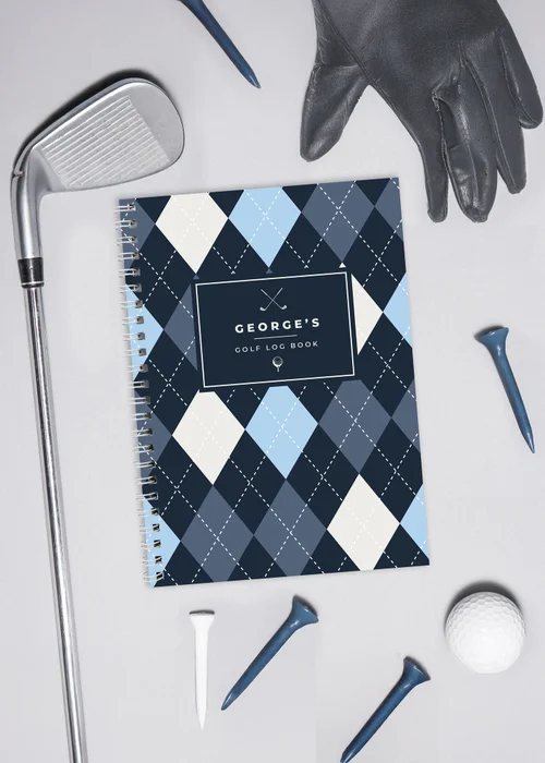 Personalised Memento Company Blue A5 Golf Log Book - One Size Image 1