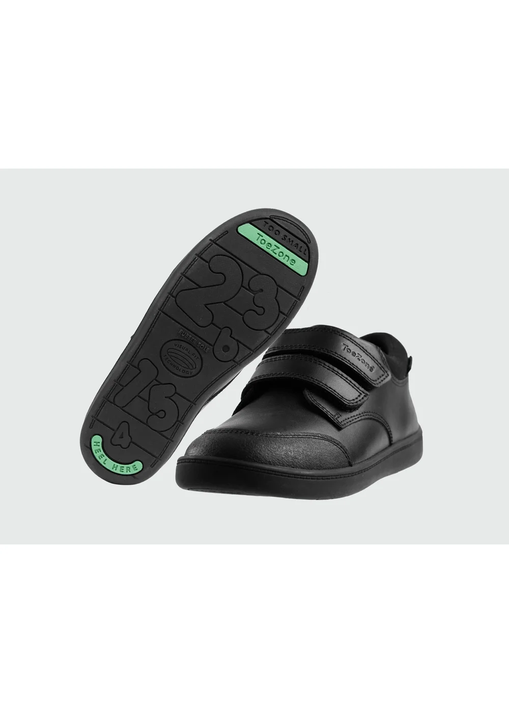 ToeZone Boys Black Oliver Smart Ortholite School Shoes - 13 Infants Image 1
