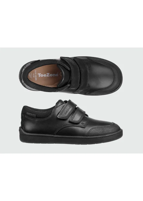ToeZone Boys Black Oliver Smart Ortholite School Shoes - 13 Infants Image 2