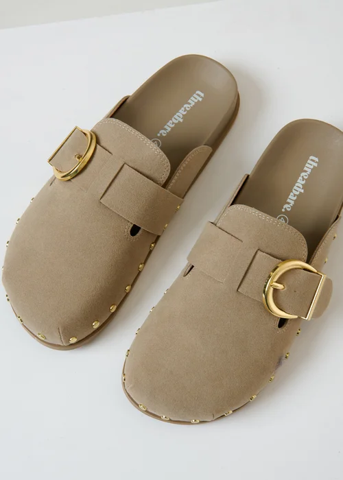 Threadbare Stone Studded Slip On Mule Sandals - 3 Image 1