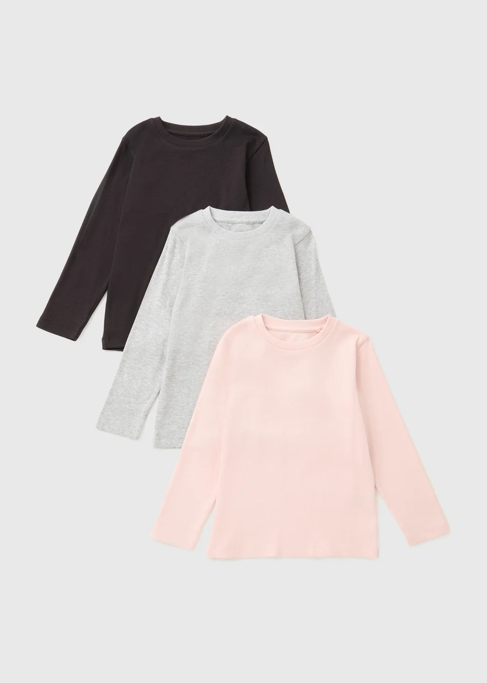 3 Pack Girls Pink Core Long Sleeve Tops (1-7yrs) - 1-1.5 Yrs Image 1