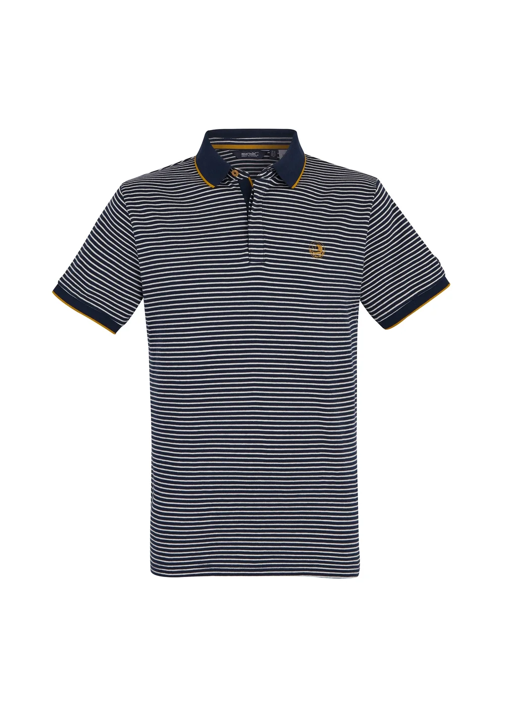 Regatta Navy Stone White Stripe Tiver Polo Shirt - XL Image 5