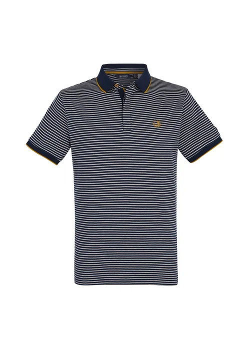 Regatta Navy Stone White Stripe Tiver Polo Shirt - XL Image 5