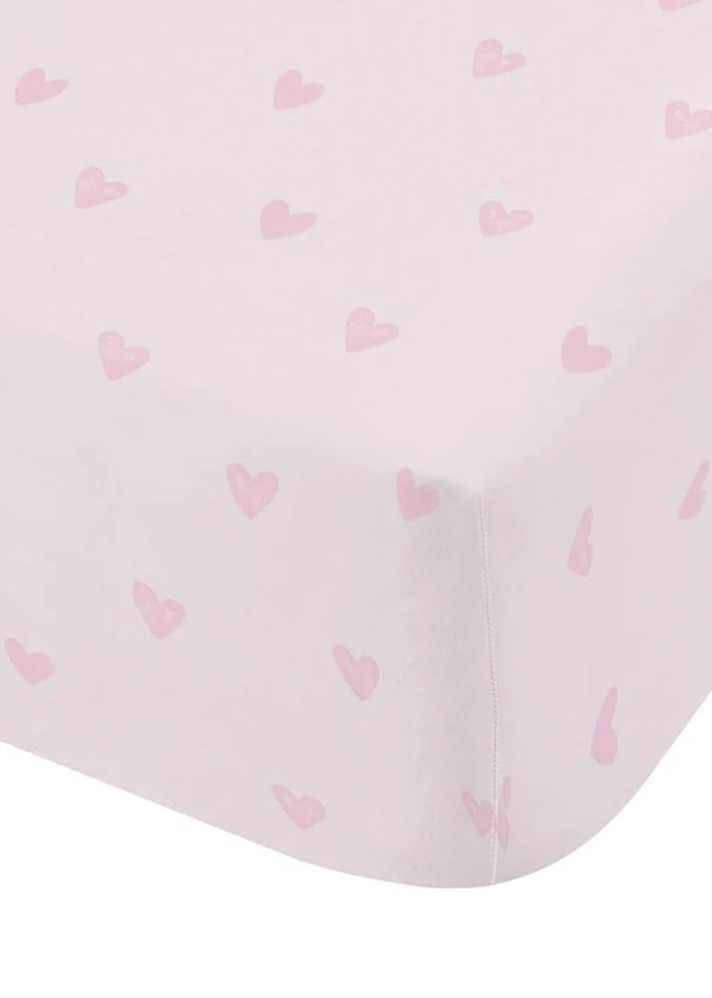 Catherine Lansfield Kids Soft Cloud Hearts Pink Fitted Sheet - Single Image 2