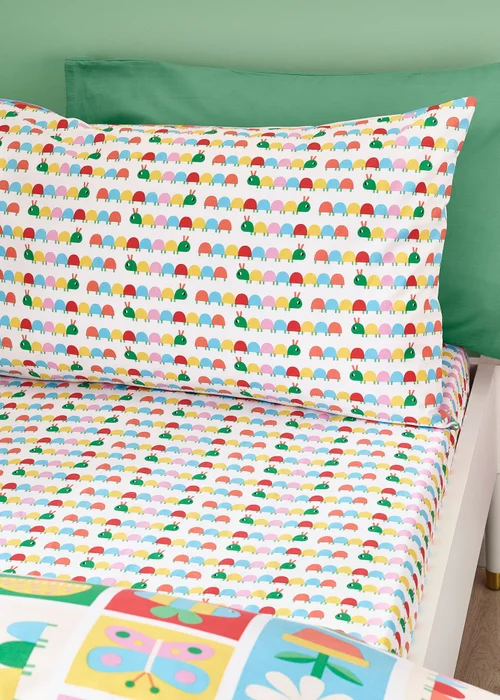 Catherine Lansfield Kids Curious Caterpillar Bright Fitted Sheet - Junior Image 1