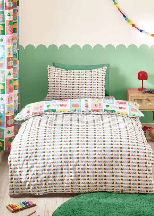 Catherine Lansfield Kids Curious Caterpillar Reversible Duvet Cover Set Bright - Junior Image 2