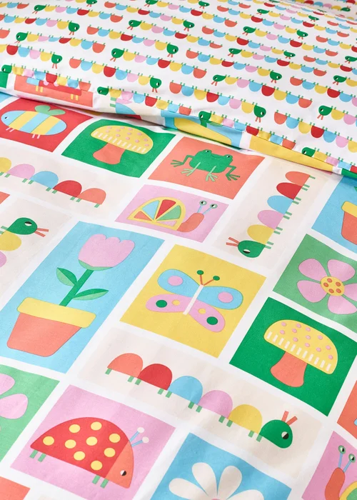 Catherine Lansfield Kids Curious Caterpillar Reversible Duvet Cover Set Bright - Junior Image 4