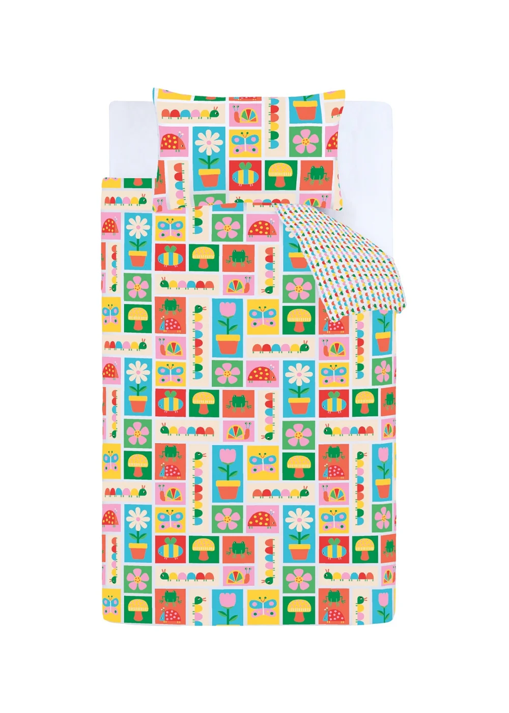 Catherine Lansfield Kids Curious Caterpillar Reversible Duvet Cover Set Bright - Junior Image 5