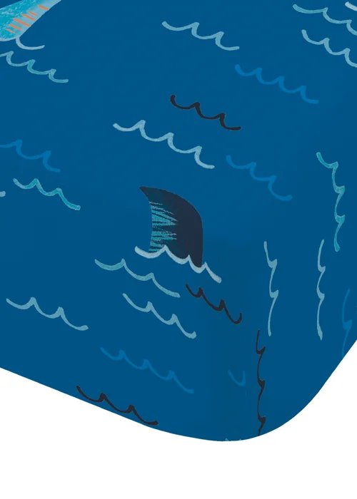 Catherine Lansfield Kids Blue Jawsome Shark Fitted Sheet - Junior Image 3