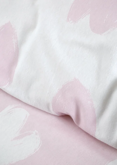 Catherine Lansfield Brushed Cotton Hearts Reversible Duvet Cover Set Pink - Junior Image 4