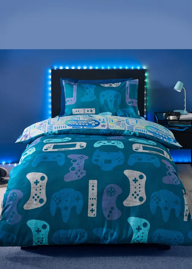 Catherine Lansfield Kids Gamer So Soft Duvet Cover Set Grey