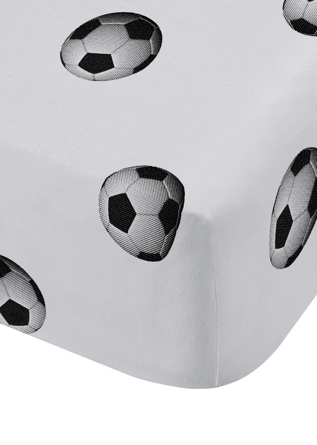 Catherine Lansfield White Football Fitted Sheet