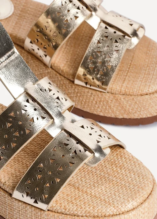 Linzi Sunkissed Gold Gladiator Flatform Sandals - Size 5 Image 4