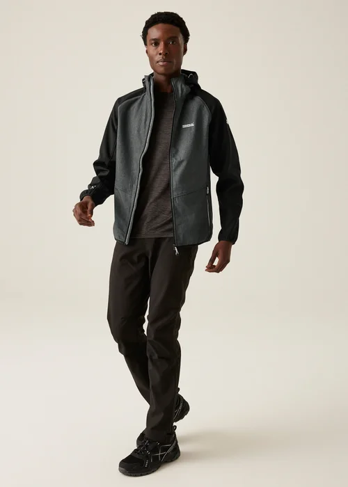 Regatta Black/Grey Arec III Water Repellent Softshell Jacket - L Image 3