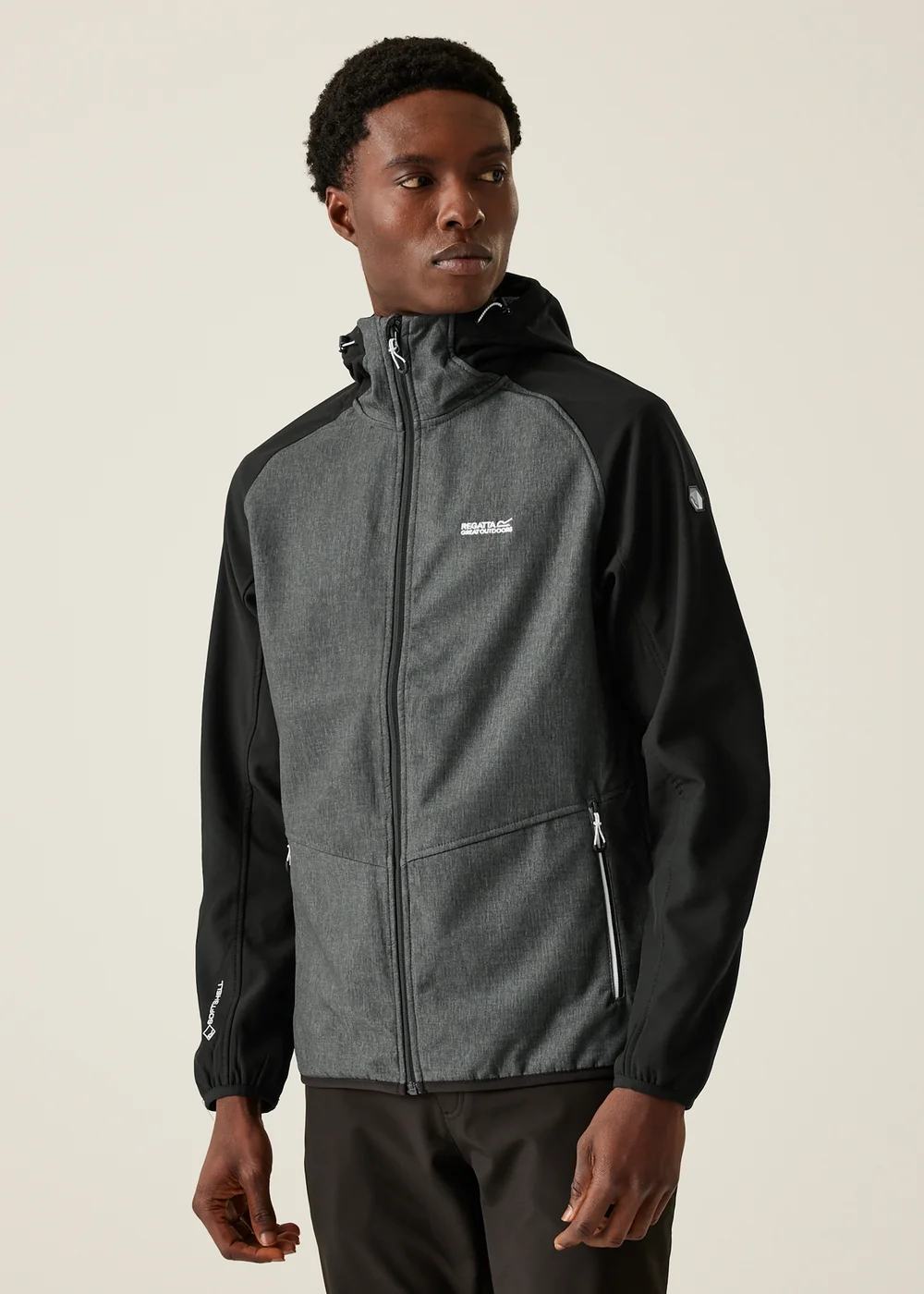 Regatta Black/Grey Arec III Water Repellent Softshell Jacket - L Image 1