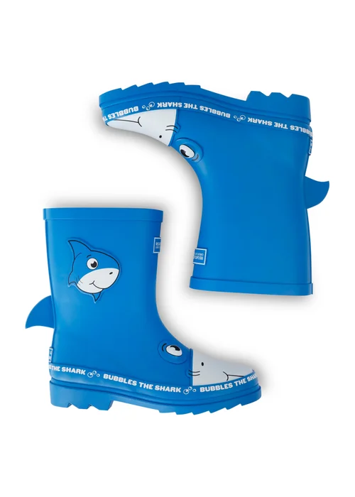 Regatta Bubbles the Shark Blue Kids Mudplay Junior II Waterproof Wellies - Size 3 Image 3