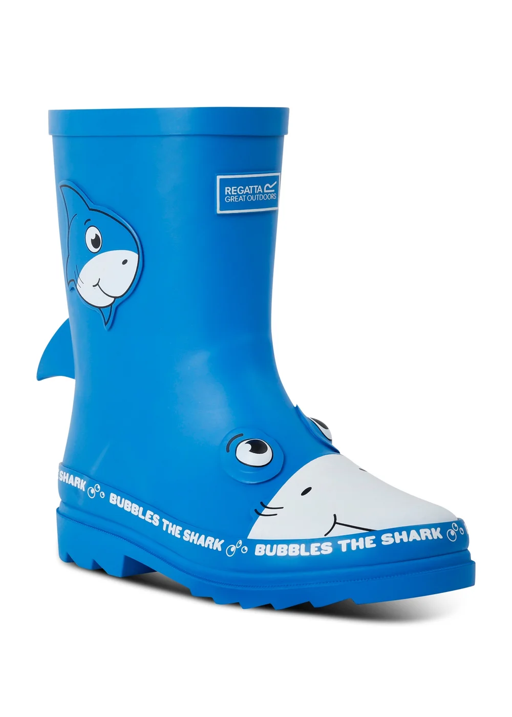 Regatta Bubbles the Shark Blue Kids Mudplay Junior II Waterproof Wellies - Size 3 Image 4
