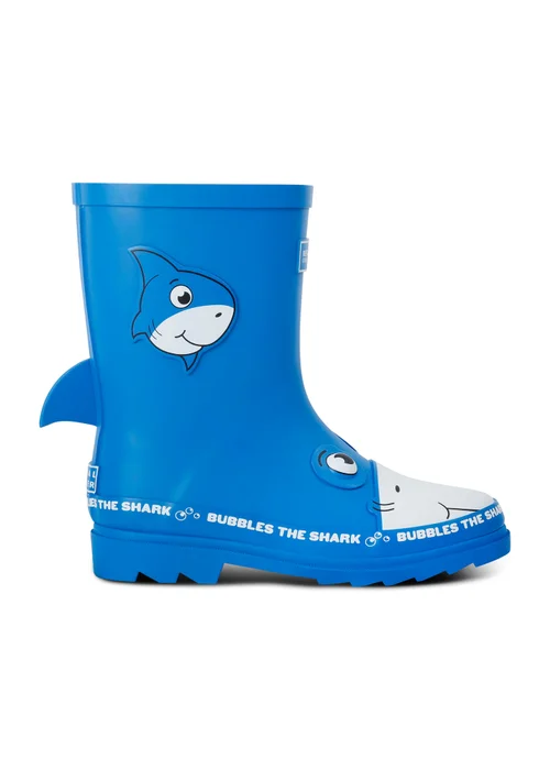 Regatta Bubbles the Shark Blue Kids Mudplay Junior II Waterproof Wellies - Size 3 Image 1