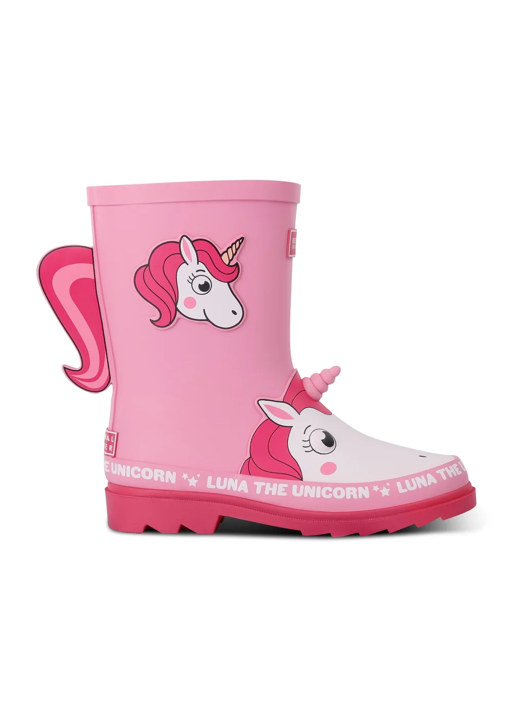 Regatta Luna the Unicorn Pink Kids Mudplay Junior II Waterproof Wellies - 13 Infants Image 1