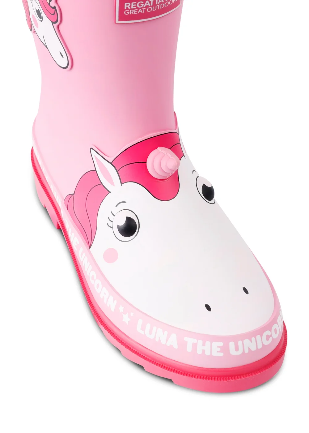 Regatta Luna the Unicorn Pink Kids Mudplay Junior II Waterproof Wellies - 13 Infants Image 6