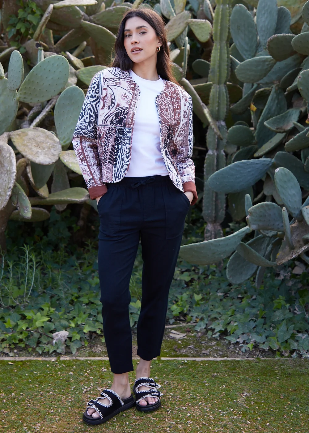 Threadbare Terracotta Embroidered Quilted Jacket - 8 Image 4
