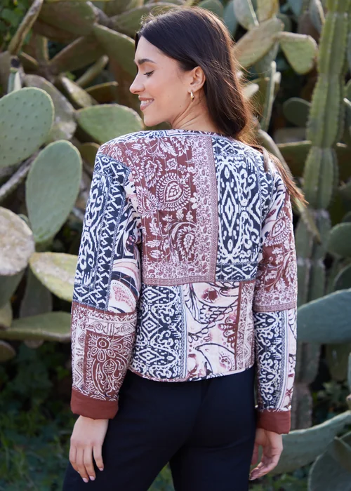 Threadbare Terracotta Embroidered Quilted Jacket - 8 Image 2