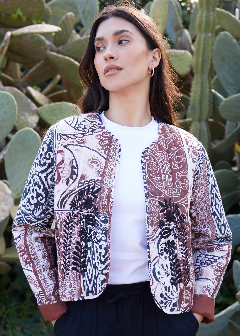 Threadbare Terracotta Embroidered Quilted Jacket - 8 Image 1