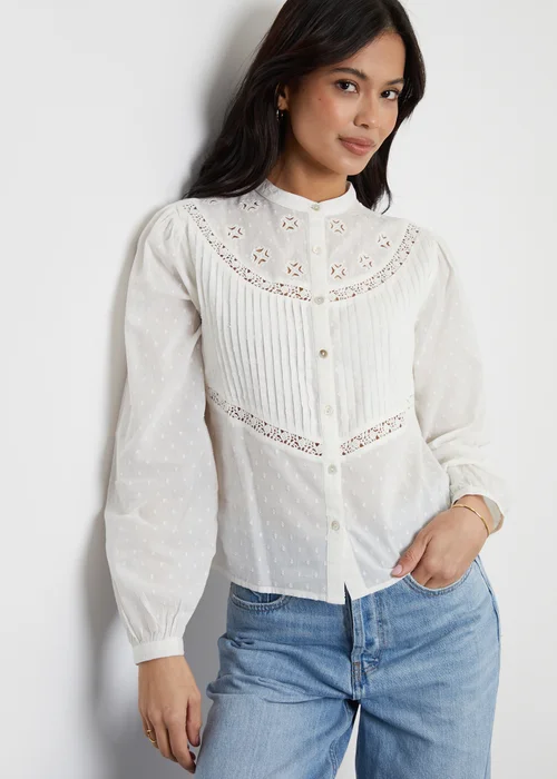 Threadbare Cream Lace Detail Boho Blouse - 8 Image 1