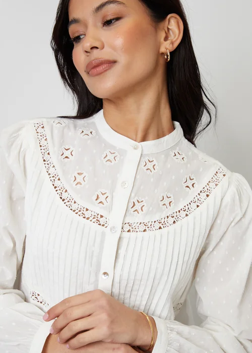 Threadbare Cream Lace Detail Boho Blouse - 8 Image 3