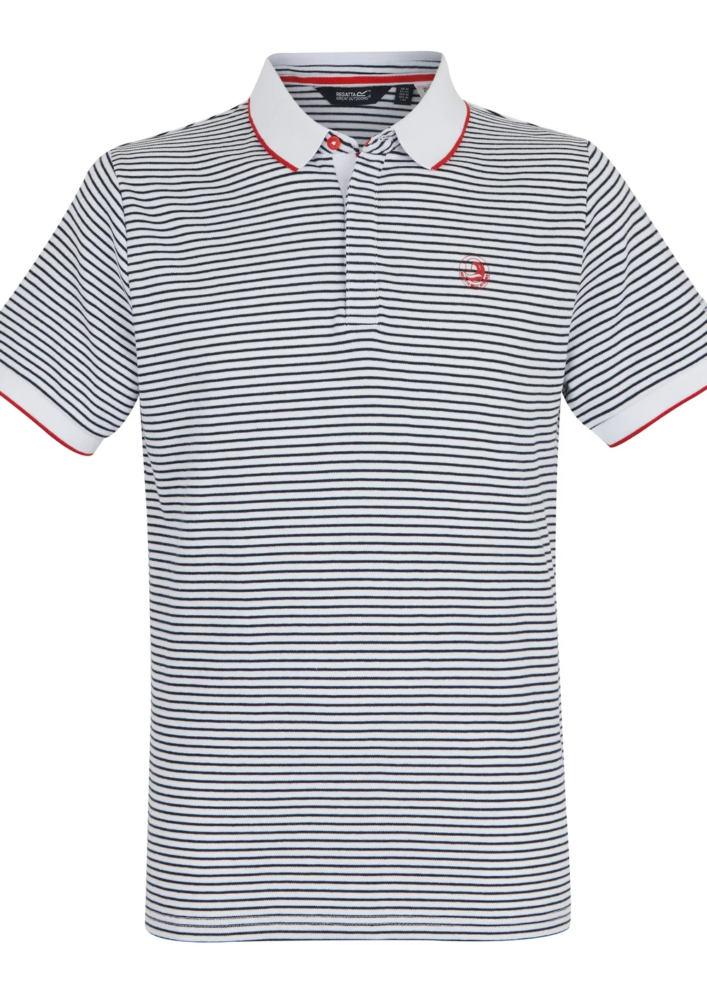 Regatta White/Navy Stripe Tiver Polo Shirt - 2XL Image 5