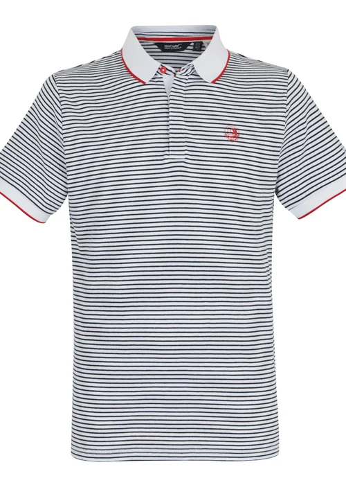 Regatta White/Navy Stripe Tiver Polo Shirt - 2XL Image 5