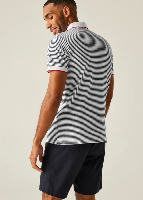 Regatta White/Navy Stripe Tiver Polo Shirt - 2XL Image 2
