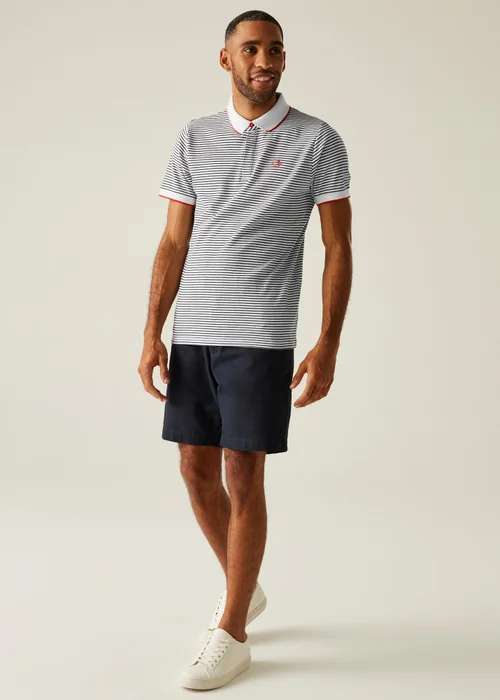 Regatta White/Navy Stripe Tiver Polo Shirt - 2XL Image 3