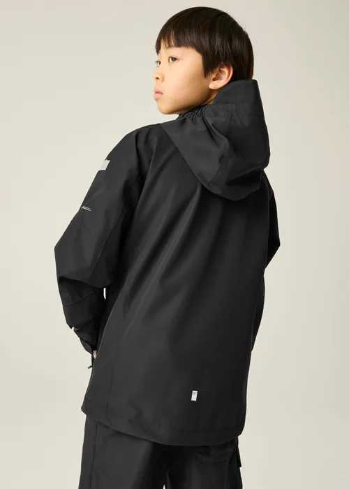 Regatta Black Calderdale III Waterproof Reflective Jacket (3-13 Years) - 7-8 Yrs Image 2