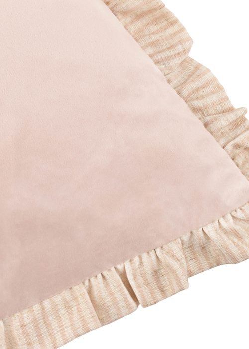 Wylder Solene Ruffle Matte Velvet Pink Cushion (45 x 45 x 8 cm) - One Size Image 3