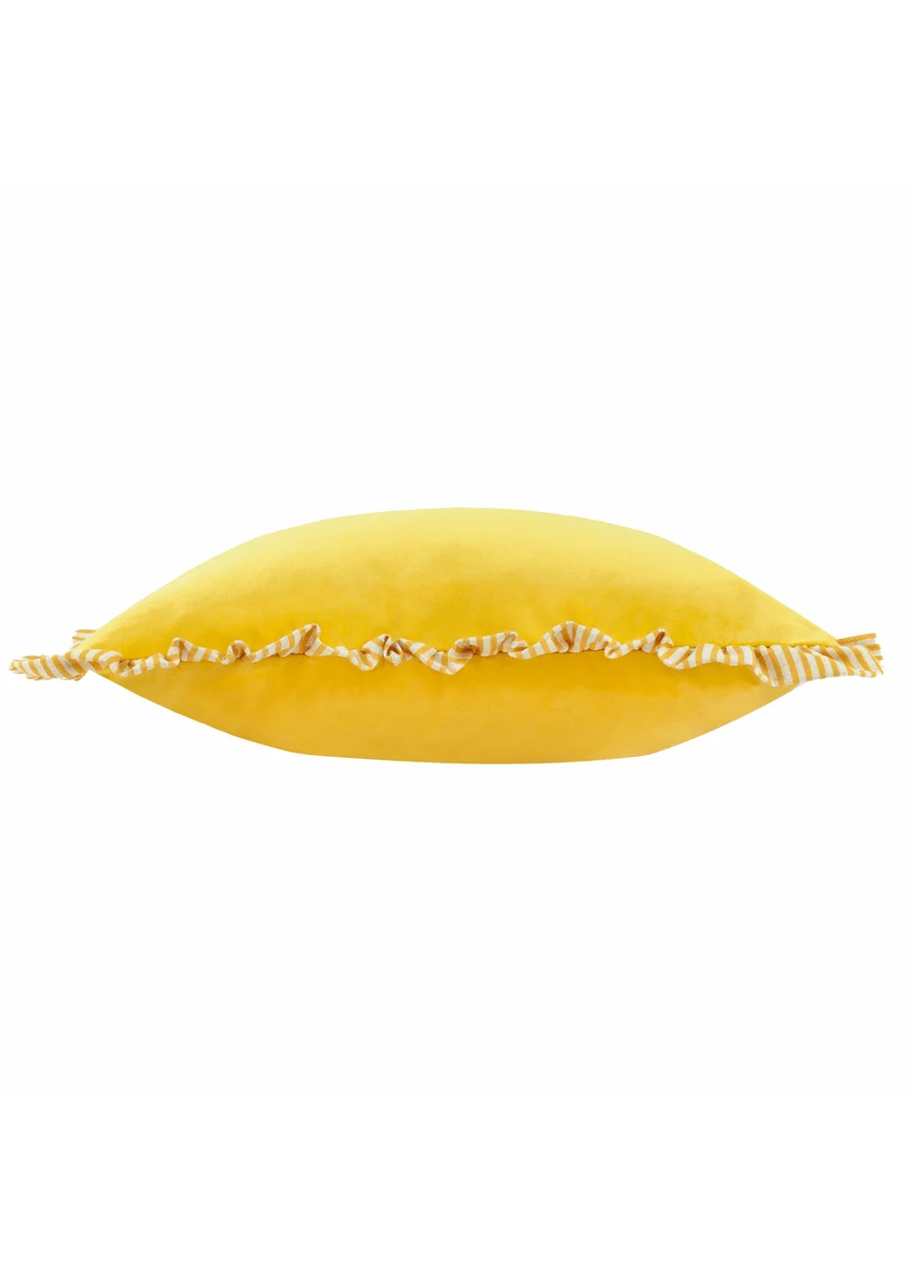 Wylder Solene Ruffle Matte Velvet Yellow Cushion (45 x 45 x 8 cm) - One Size Image 2