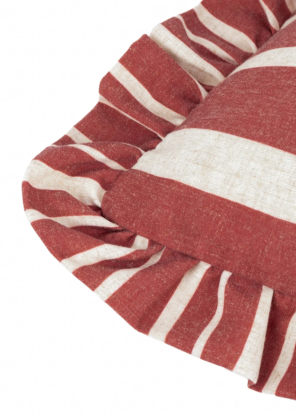 Furn Carmon Stripe Ruffle Red Cushion (40 x 60 x 8 cm) - One Size Image 4