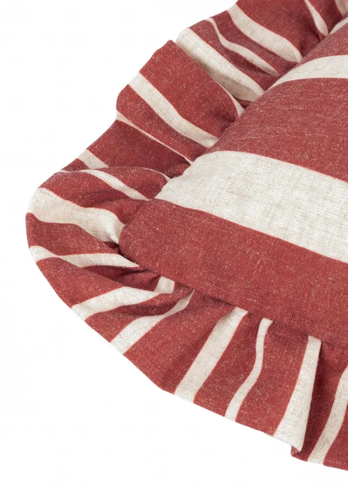 Furn Carmon Stripe Ruffle Red Cushion (40 x 60 x 8 cm) - One Size Image 4