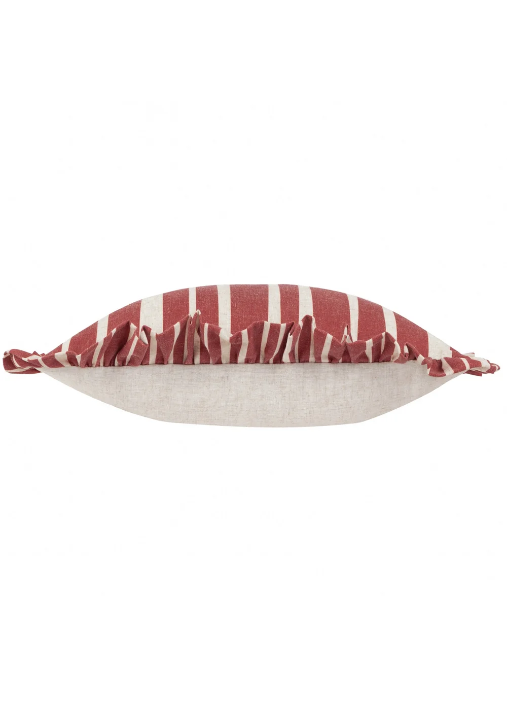 Furn Carmon Stripe Ruffle Red Cushion (40 x 60 x 8 cm) - One Size Image 3