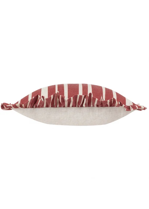 Furn Carmon Stripe Ruffle Red Cushion (40 x 60 x 8 cm) - One Size Image 3