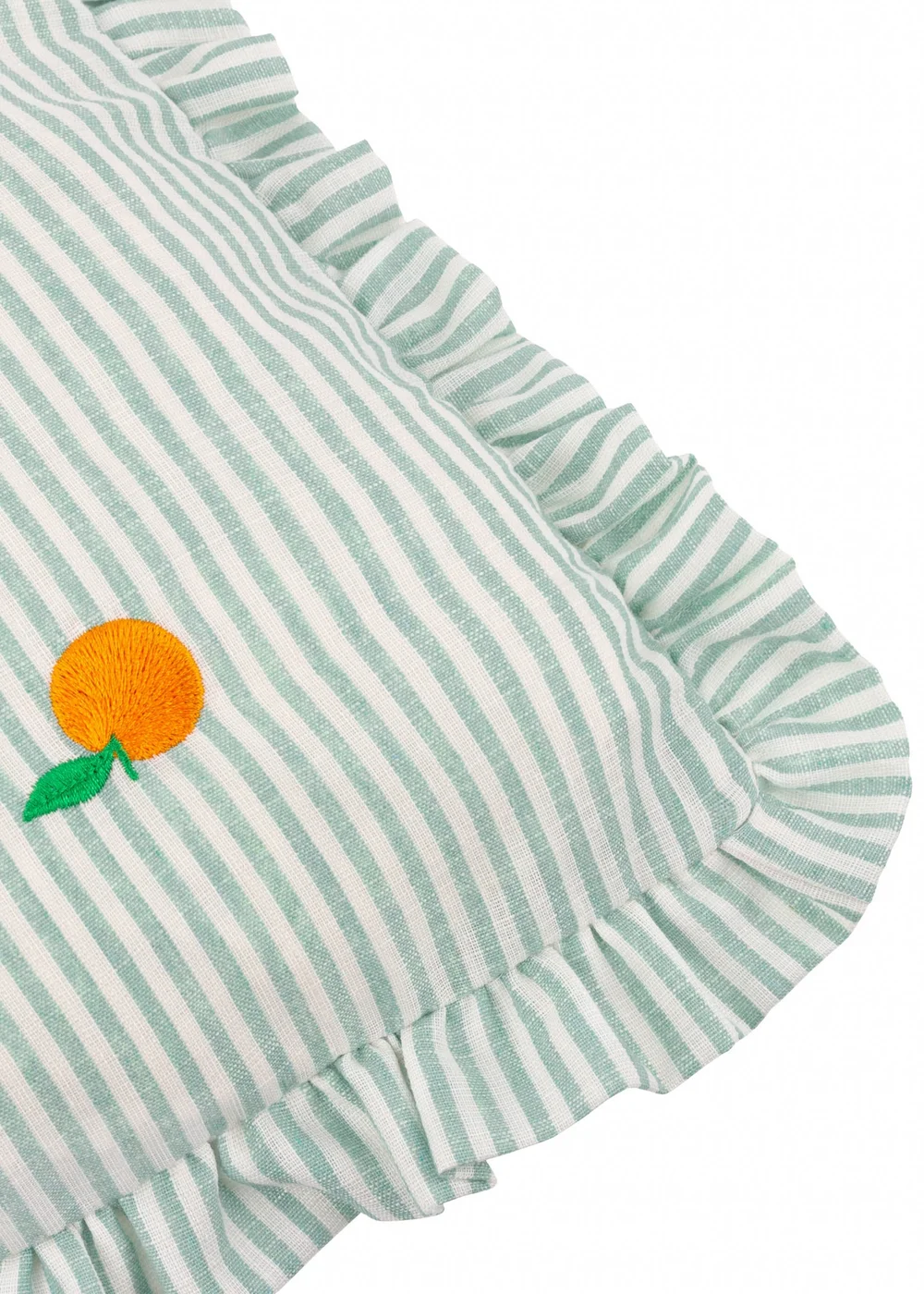 Furn Les Fruites Embroidered Ruffle Orange Cushion (30 x 50 x 8 cm) - One Size Image 5