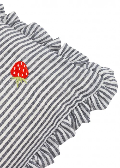 Furn Les Fruites Embroidered Ruffle Red Cushion (30 x 50 x 8 cm) - One Size Image 4